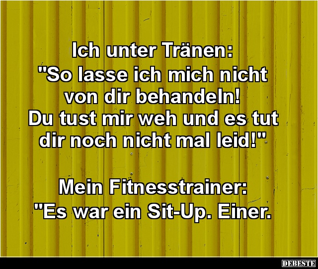 fitnesstrainer lustig, sit up