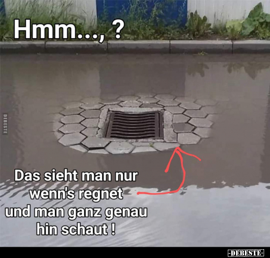 Hmm...? Das sieht man nur wenn's regnet und man ganz genau.. - Lustige Bilder | DEBESTE.de