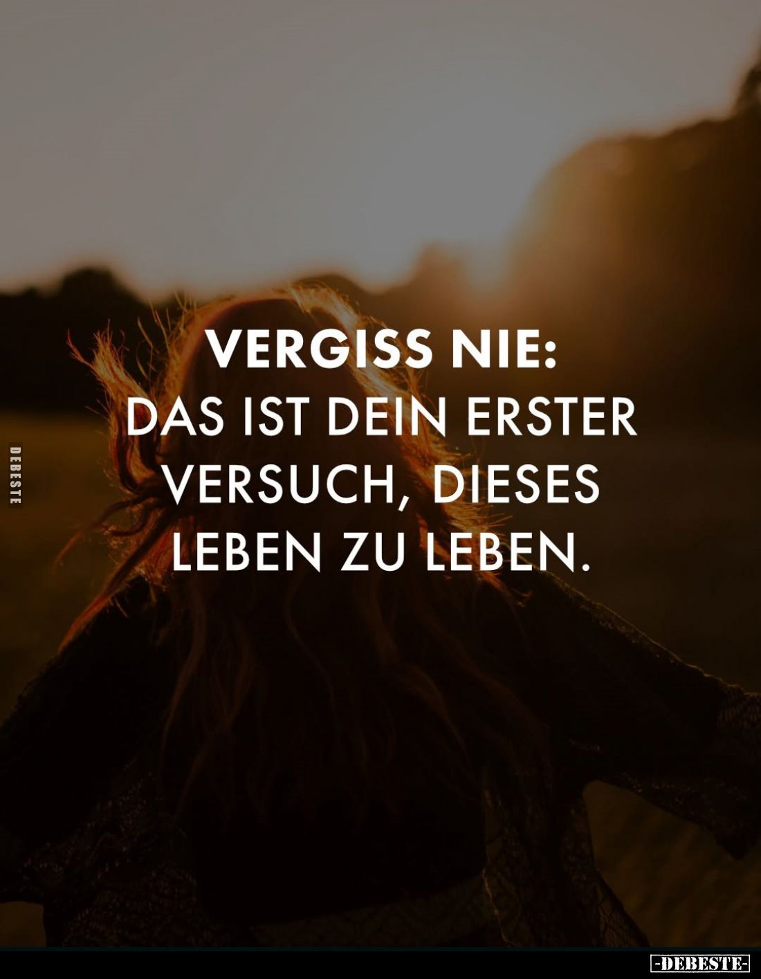 Vergiss nie:
Das ist dein erster Versuch, dieses Leben zu leben.