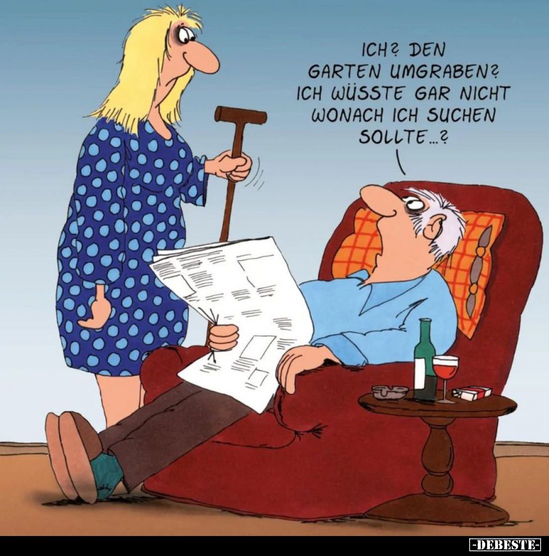 Ich? Den Garten umgraben? Ich wüsste gar nicht wonach ich suchen sollte...?