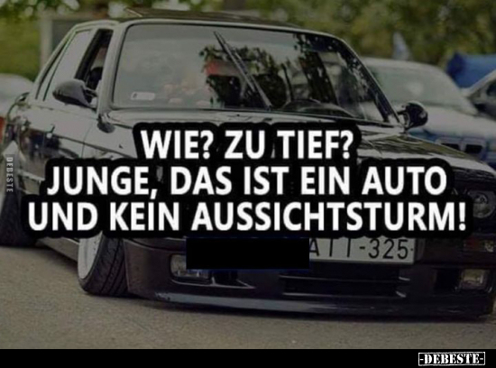Wie? Zu tief? Junge, das ist ein Auto und kein.. - Lustige Bilder | DEBESTE.de