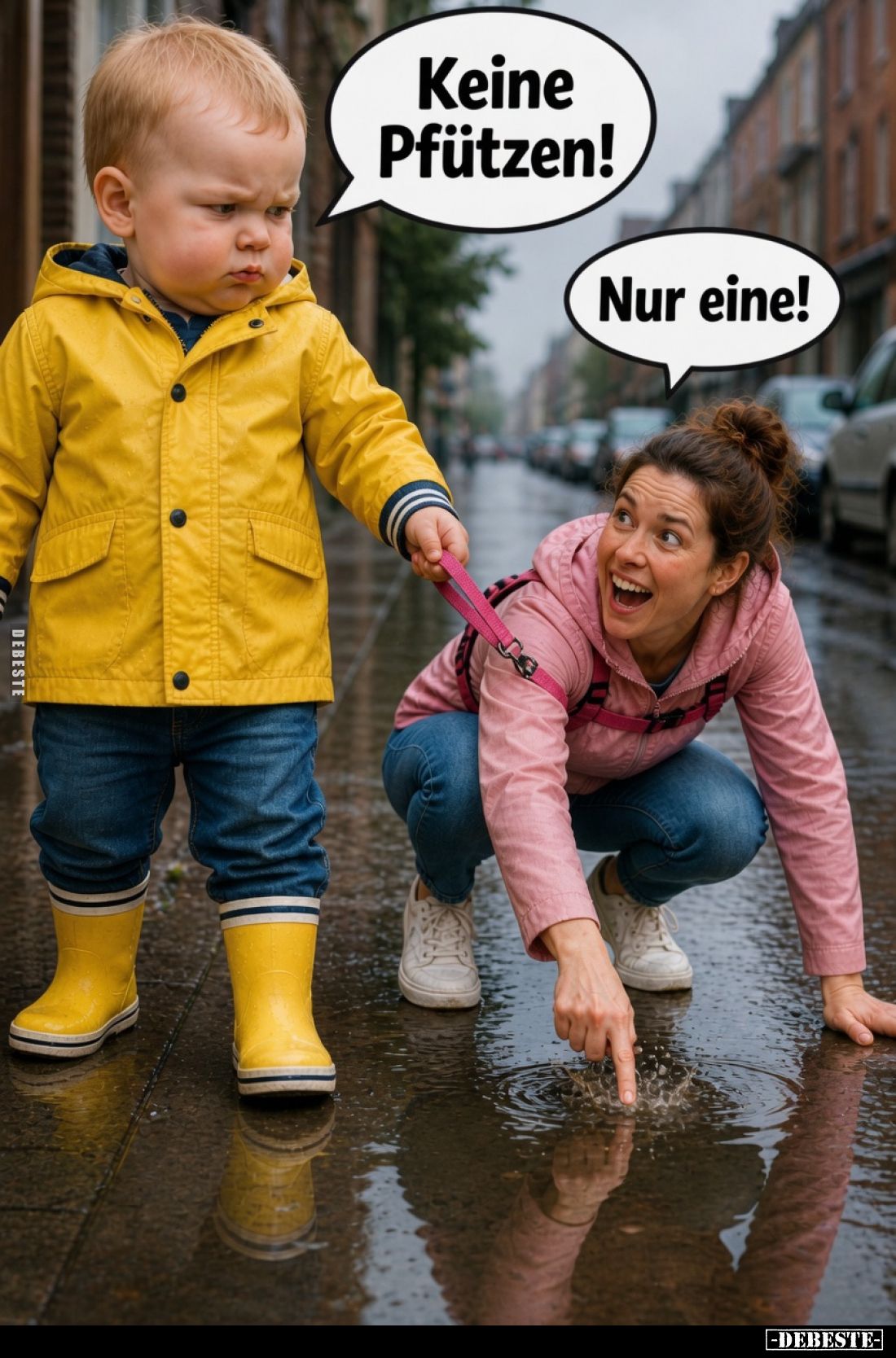 Keine Pfützen!
Nur eine!