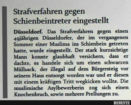 Strafverfahren gegen Schienbeintreter eingestellt..