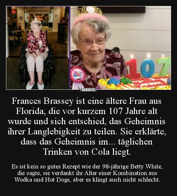 Frances Brassey ist eine ältere Frau aus Florida, die vor..