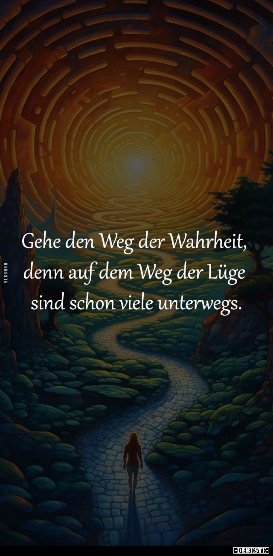Gehe den Weg der Wahrheit, 
denn auf dem Weg der Lüge 
sind schon viele unterwegs.