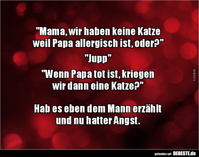 "Mama, wir haben keine Katze weil Papa allergisch ist.." - Lustige Bilder | DEBESTE.de
