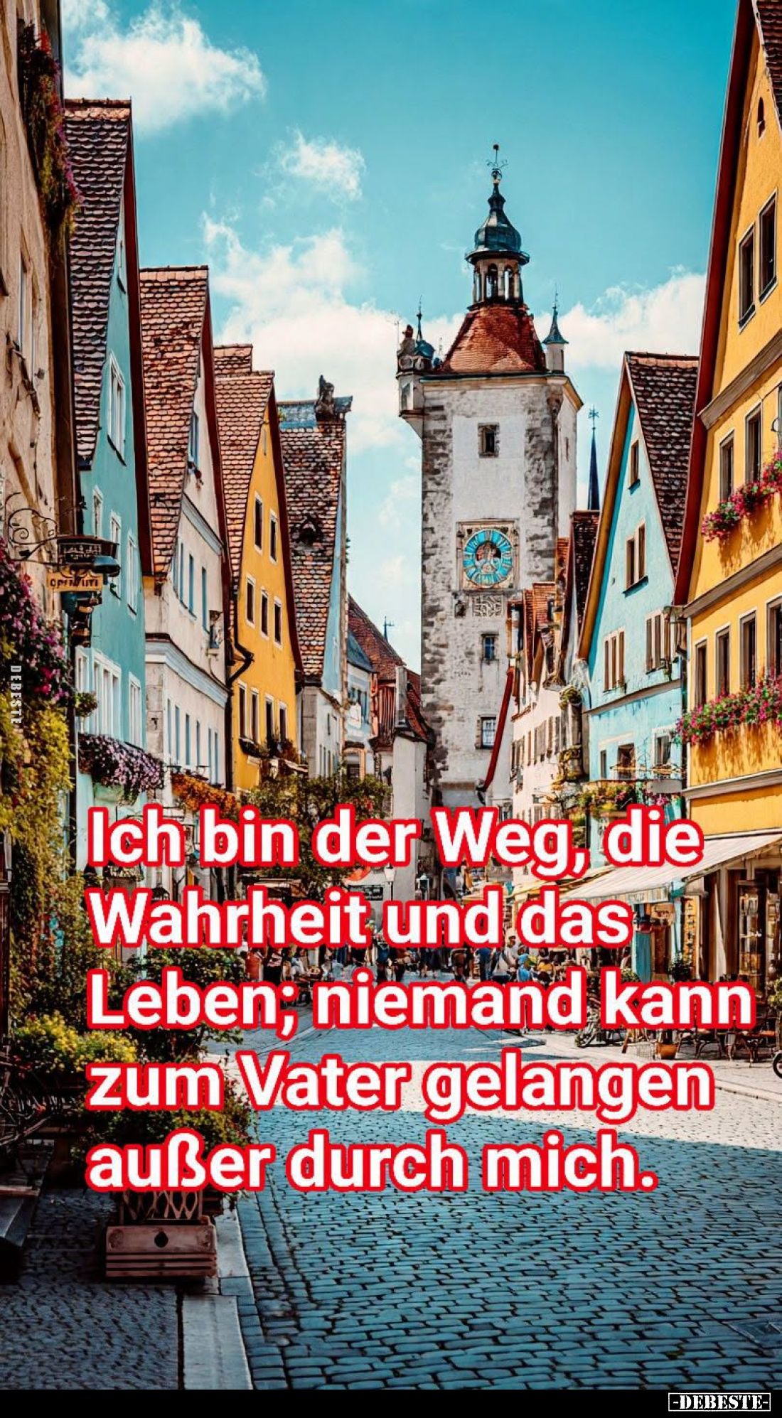 Ich bin der Weg, die Wahrheit und das Leben; niemand kann zum Vater gelangen außer durch mich.