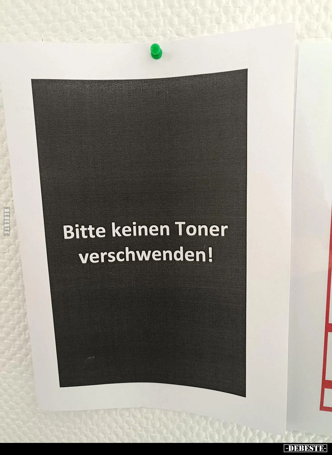 Bitte keinen Toner verschwenden!