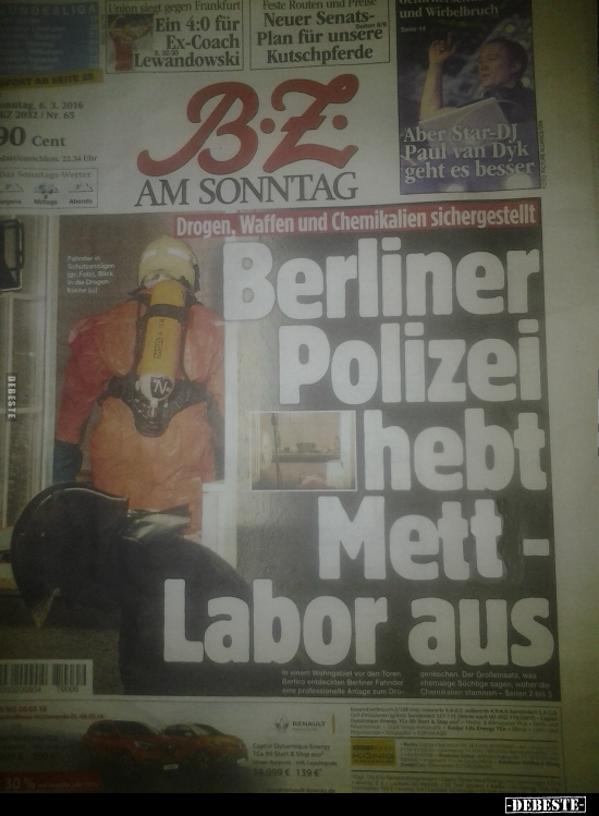 Berliner Polizei hebt Mett-Labor aus... - Lustige Bilder | DEBESTE.de