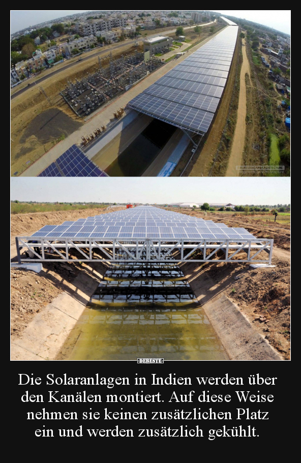 Die Solaranlagen in Indien werden über den Kanälen.. - Lustige Bilder | DEBESTE.de