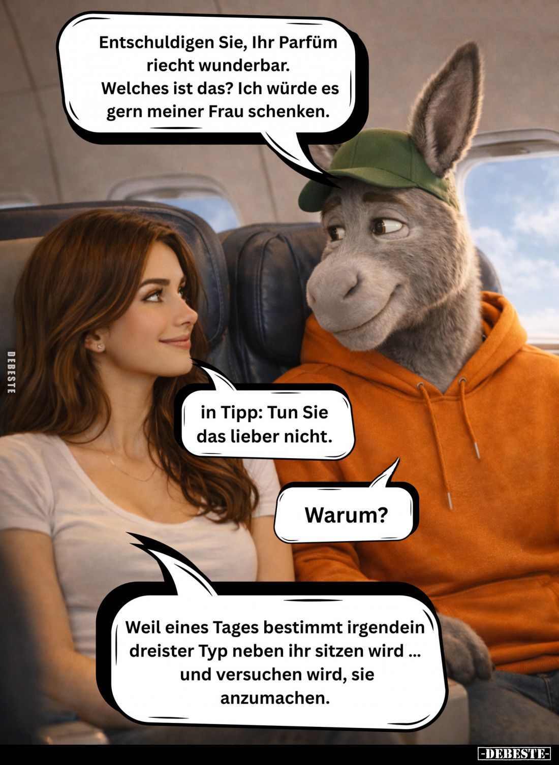 Entschuldigen Sie, Ihr Parfüm riecht wunderbar. -
Welches ist das? Ich würde es gern meiner Frau schenken. -
in Tipp: Tun S...