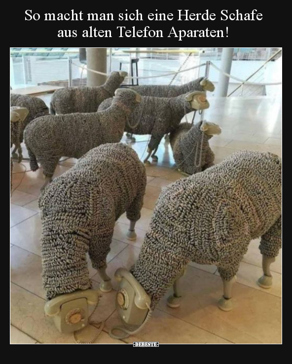 So macht man sich eine Herde Schafe aus alten Telefon.. - Lustige Bilder | DEBESTE.de