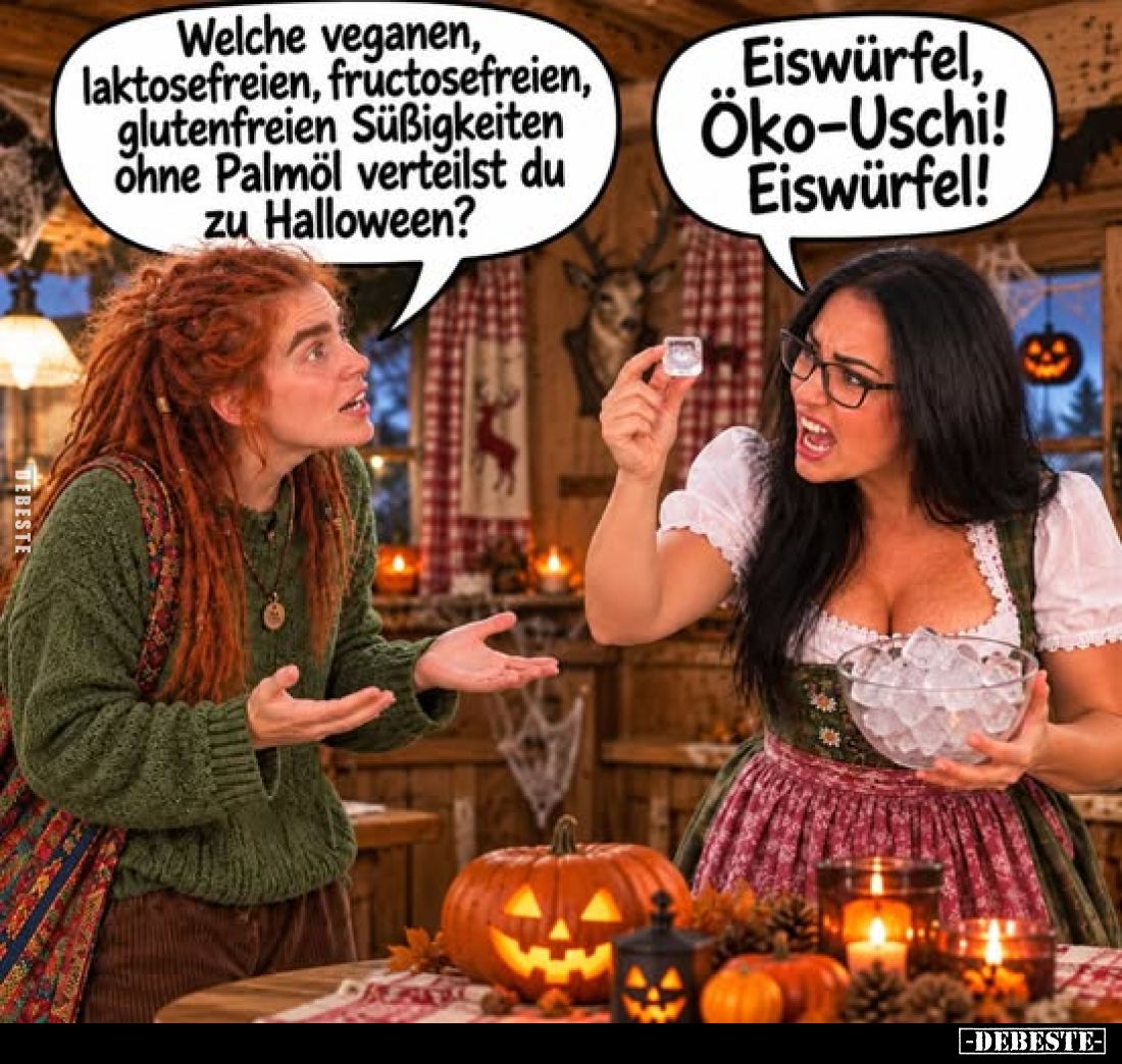 Welche veganen, laktosefreien, fructosefreien, glutenfreien Süßigkeiten ohne Palmöl verteilst du zu Halloween? -
Eiswürfel, ...
