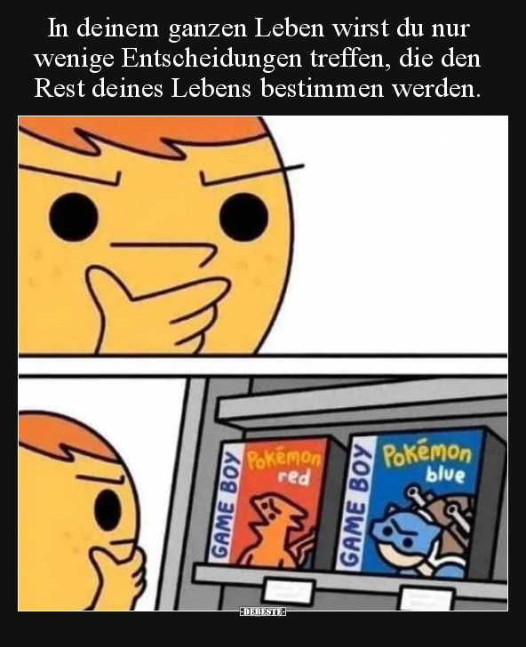 In deinem ganzen Leben wirst du nur wenige Entscheidungen..