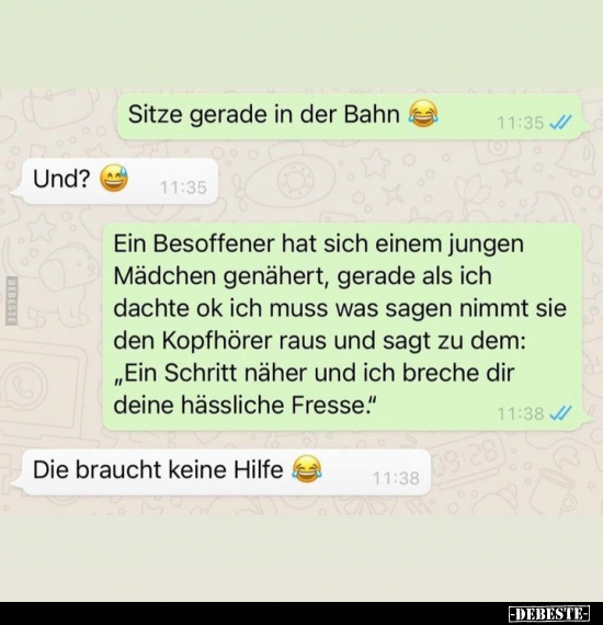 Sitze gerade in der Bahn..