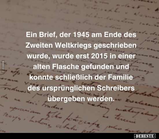 Ein Brief, der 1945 am Ende des Zweiten Weltkriegs.. - Lustige Bilder | DEBESTE.de
