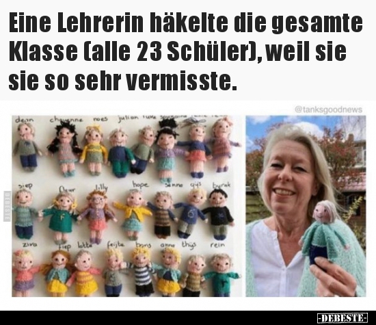 Eine Lehrerin häkelte die gesamte Klasse (alle 23 Schüler).. - Lustige Bilder | DEBESTE.de