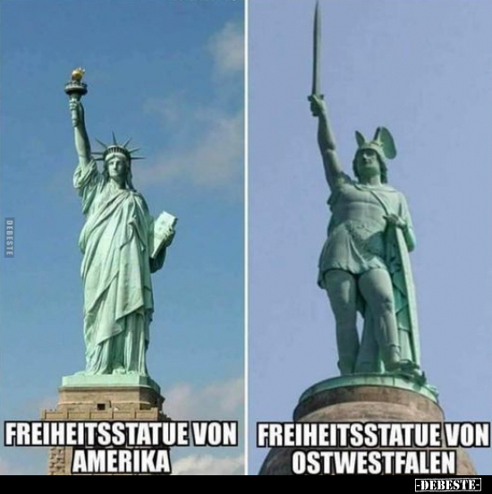 Freiheitsstatue von Amerika/ Freiheitsstatue von Ostwestfalen.. - Lustige Bilder | DEBESTE.de