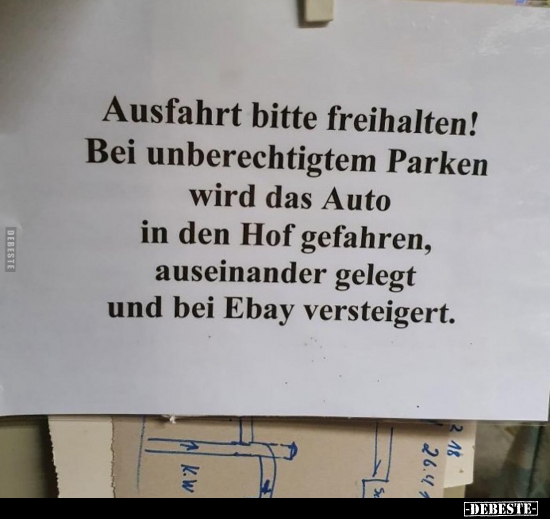 Bitte, Parken, Auto, Ebay