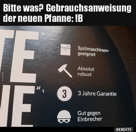 Bitte was? Gebrauchsanweisung der neuen Pfanne: !B.. - Lustige Bilder | DEBESTE.de
