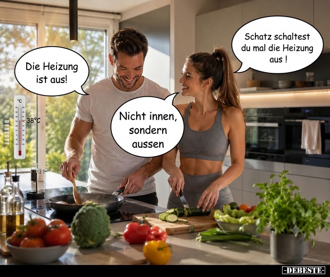 Schatz schaltest du mal die Heizung aus !
Die Heizung ist aus!
Nicht innen, sondern aussen
