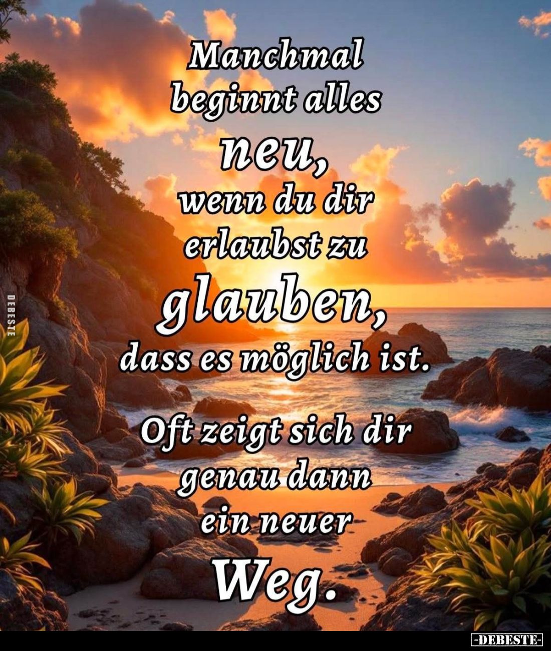 Manchmal beginnt alles neu, wenn du dir erlaubst zu glauben, dass es möglich ist.
Oft zeigt sich dir genau dann ein neuer We...