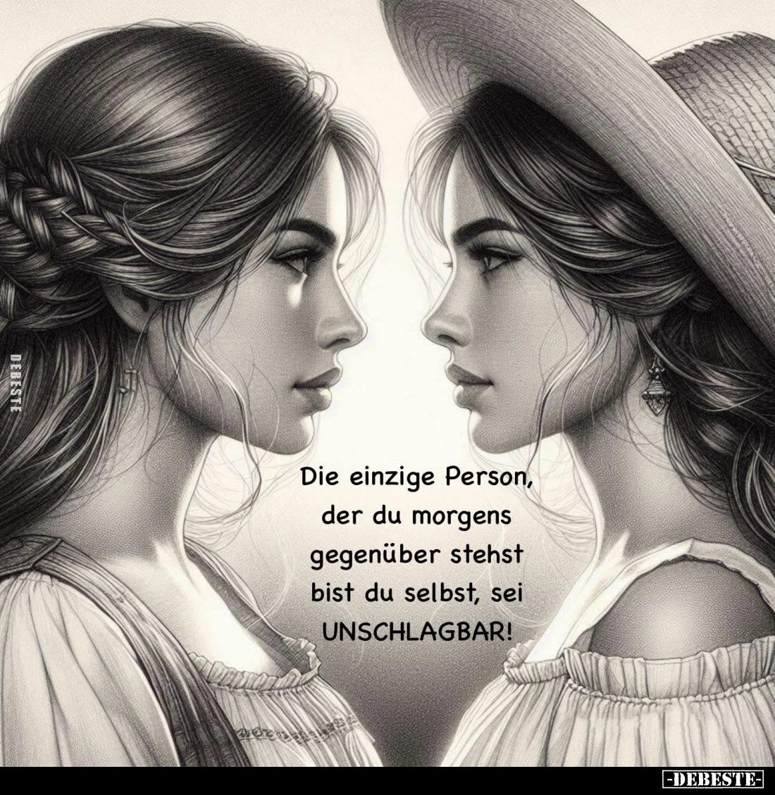 Die einzige Person, der du morgens gegenüber stehst bist du selbst, sei UNSCHLAGBAR!