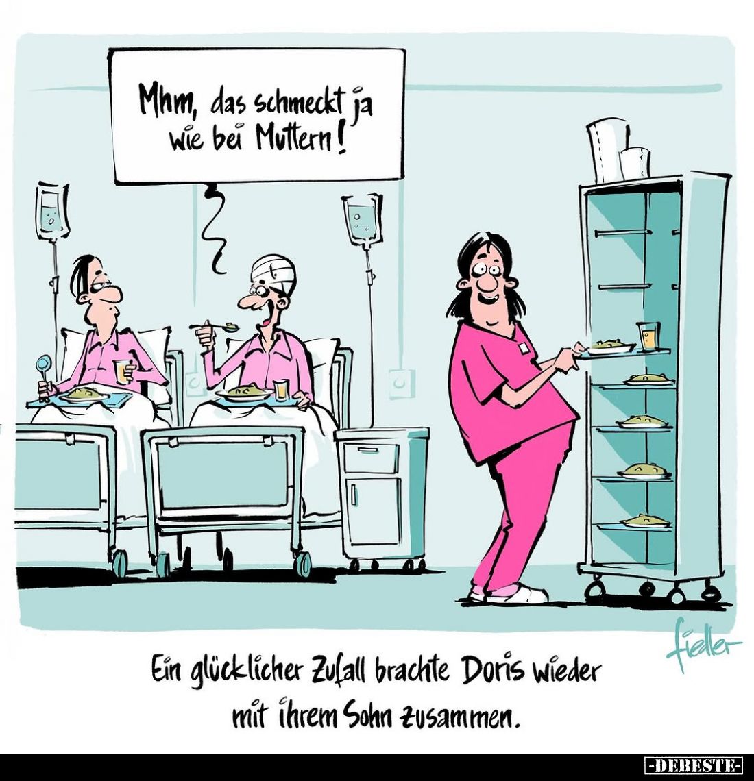 Ein glücklicher Zufall brachte Doris wieder mit ihrem Sohn zusammen. - Mhm, das schmeckt ja wie bei Muttern!