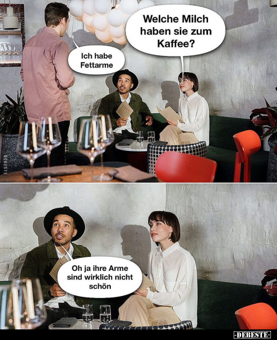 Welche Milch haben sie zum Kaffee?.. - Lustige Bilder | DEBESTE.de