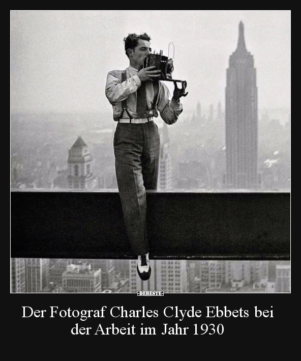 Der Fotograf Charles Clyde Ebbets bei der Arbeit im Jahr.. - Lustige Bilder | DEBESTE.de