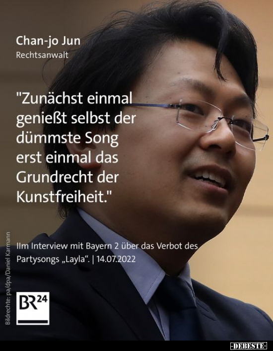 "Zunächst einmal genießt selbst der dümmste Song erst einmal das Grundrecht der Kunstfreiheit."