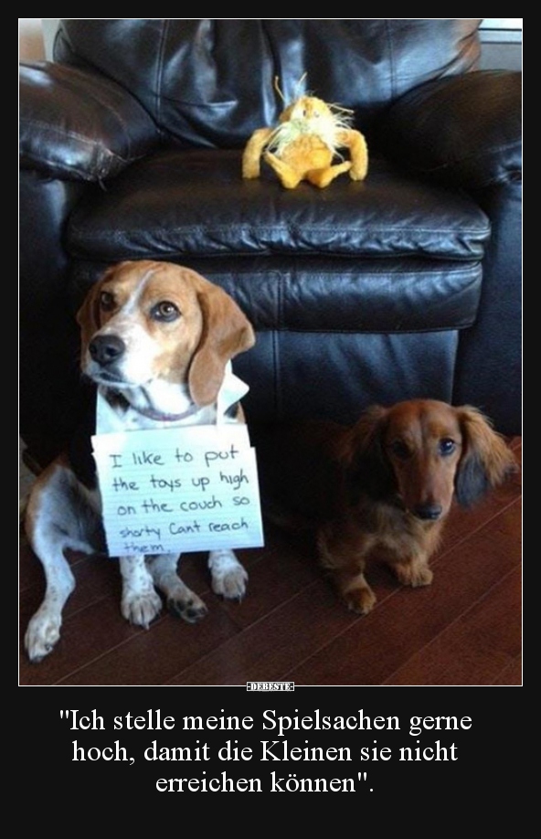 "Ich stelle meine Spielsachen gerne hoch, damit die.."