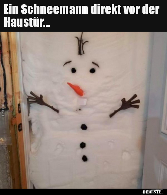 Ein Schneemann direkt vor der Haustür...