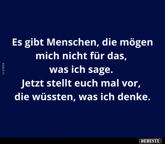 Es gibt Menschen, die mögen mich nicht für das, was ich..