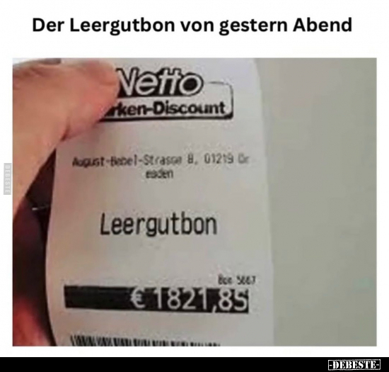 Der Leergutbon von gestern Abend.. - Lustige Bilder | DEBESTE.de