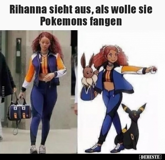 Rihanna sieht aus, als wolle sie Pokemons fangen.. - Lustige Bilder | DEBESTE.de