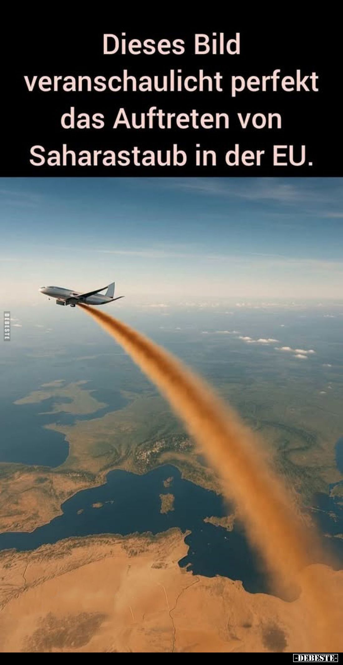 Dieses Bild veranschaulicht perfekt das Auftreten von Saharastaub in der EU.