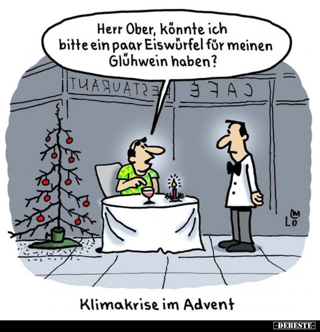 Herr Ober, könnte ich bitte ein paar Eiswürfel für meinen Glühwein haben?
-
Klimakrise im Advent
