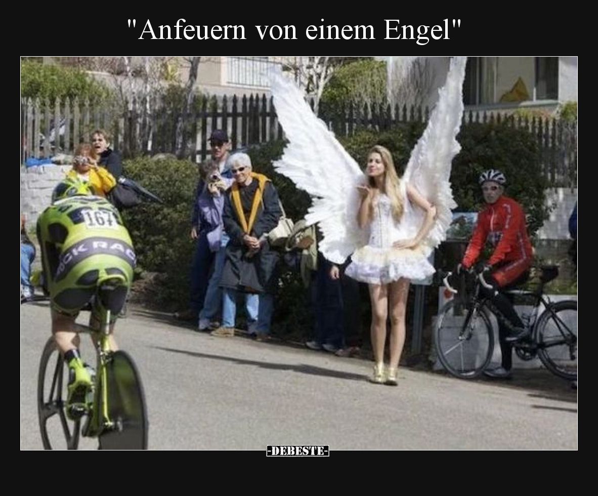 Anfeuern von einem Engel