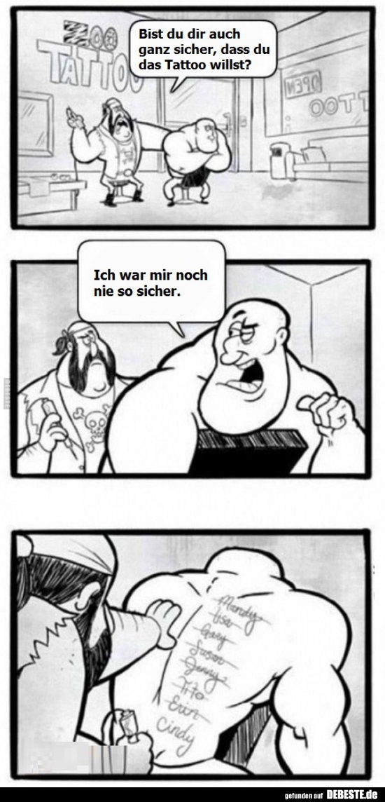 Bist du dir auch ganz sicher, dass du das Tattoo willst?..