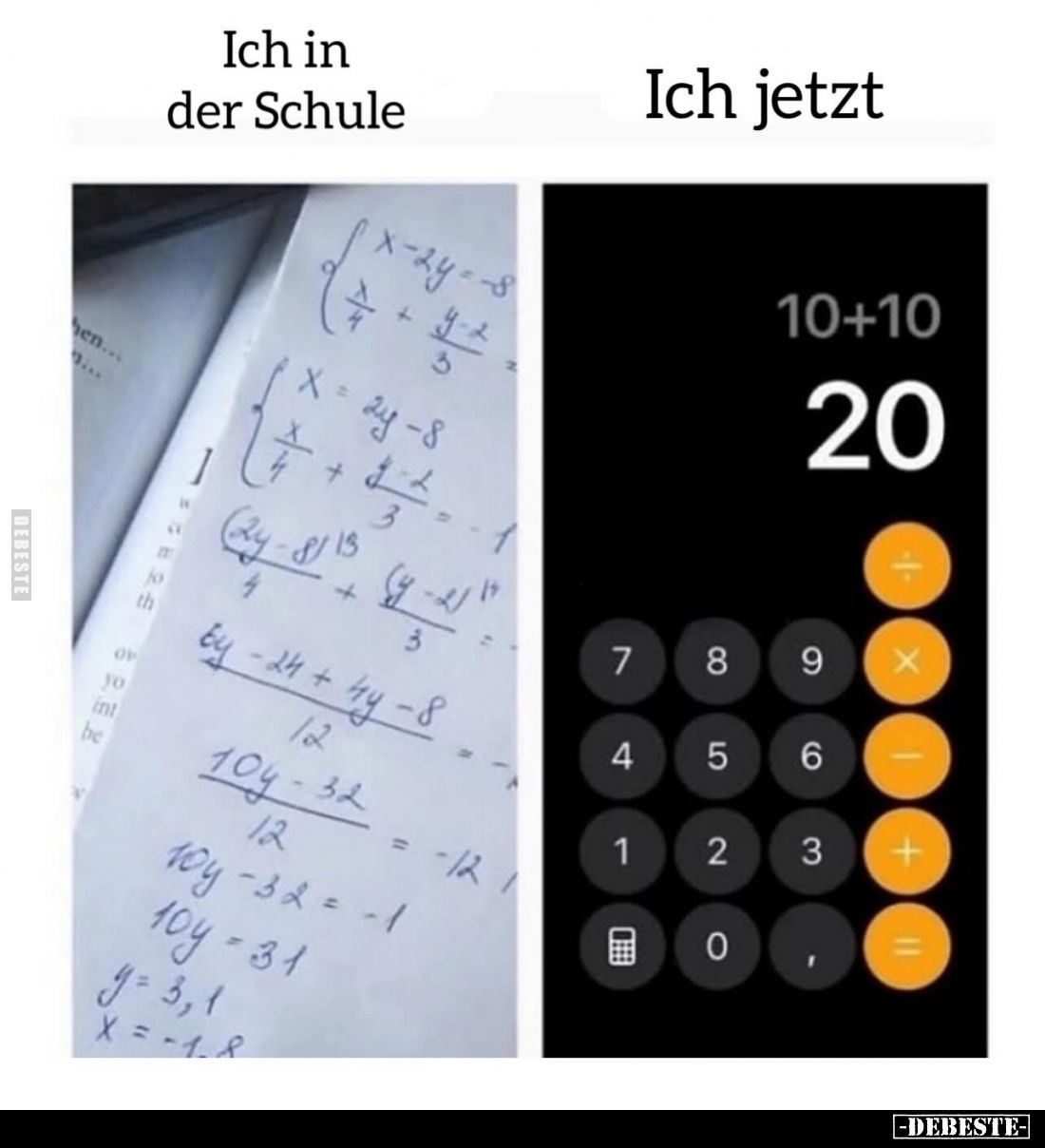 Ich in der Schule. -
Ich jetzt.