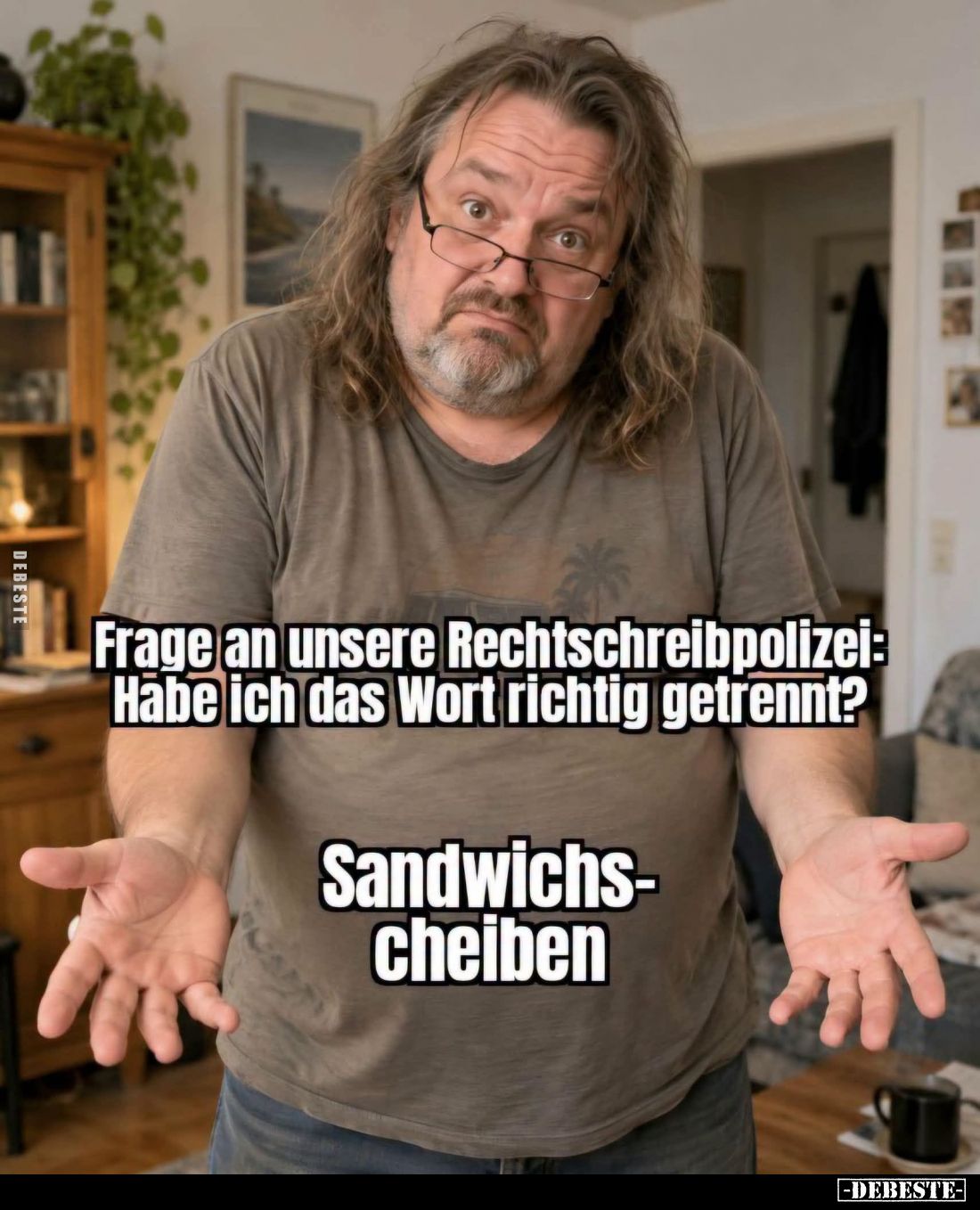 Frage an unsere Rechtschreibpolizei: Habe ich das Wort richtig getrennt? -
Sandeichscheiben.