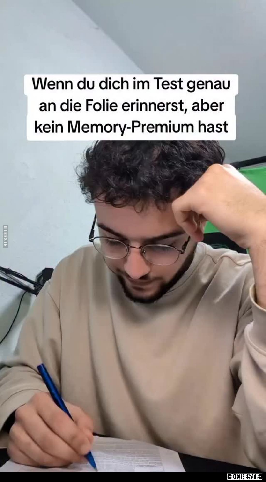 Wenn du dich im Test genau an die Folie erinnerst, aber kein Memory-Premium hast.