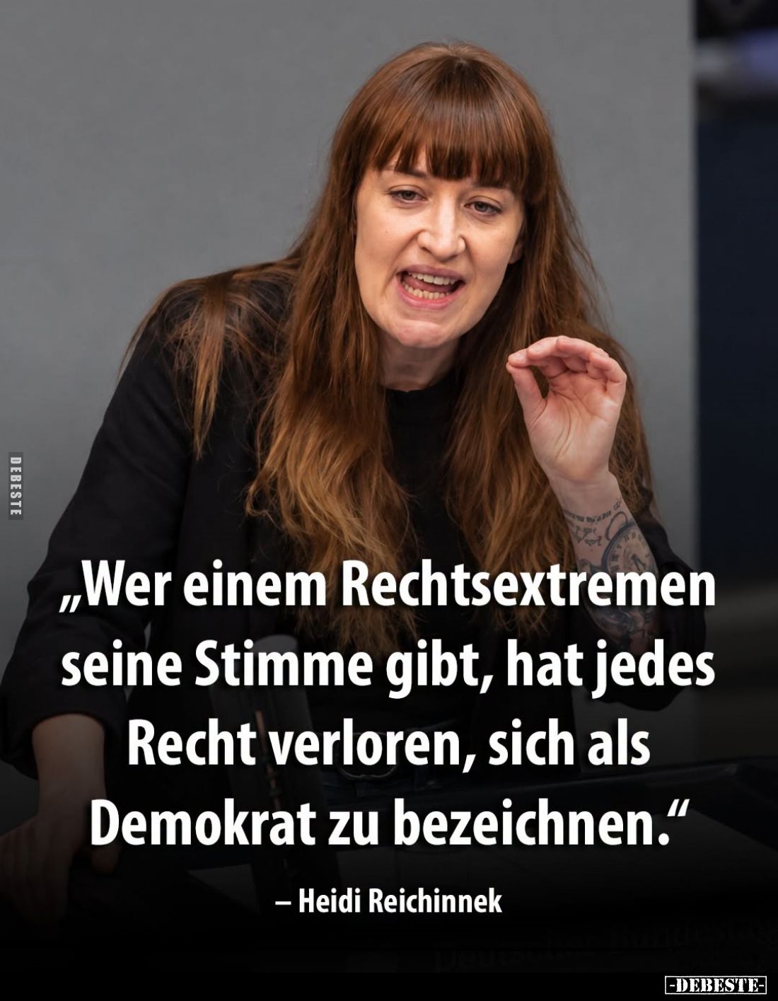 "Wer einem Rechtsextremen seine Stimme gibt, hat jedes Recht verloren, sich als Demokrat zu bezeichnen."