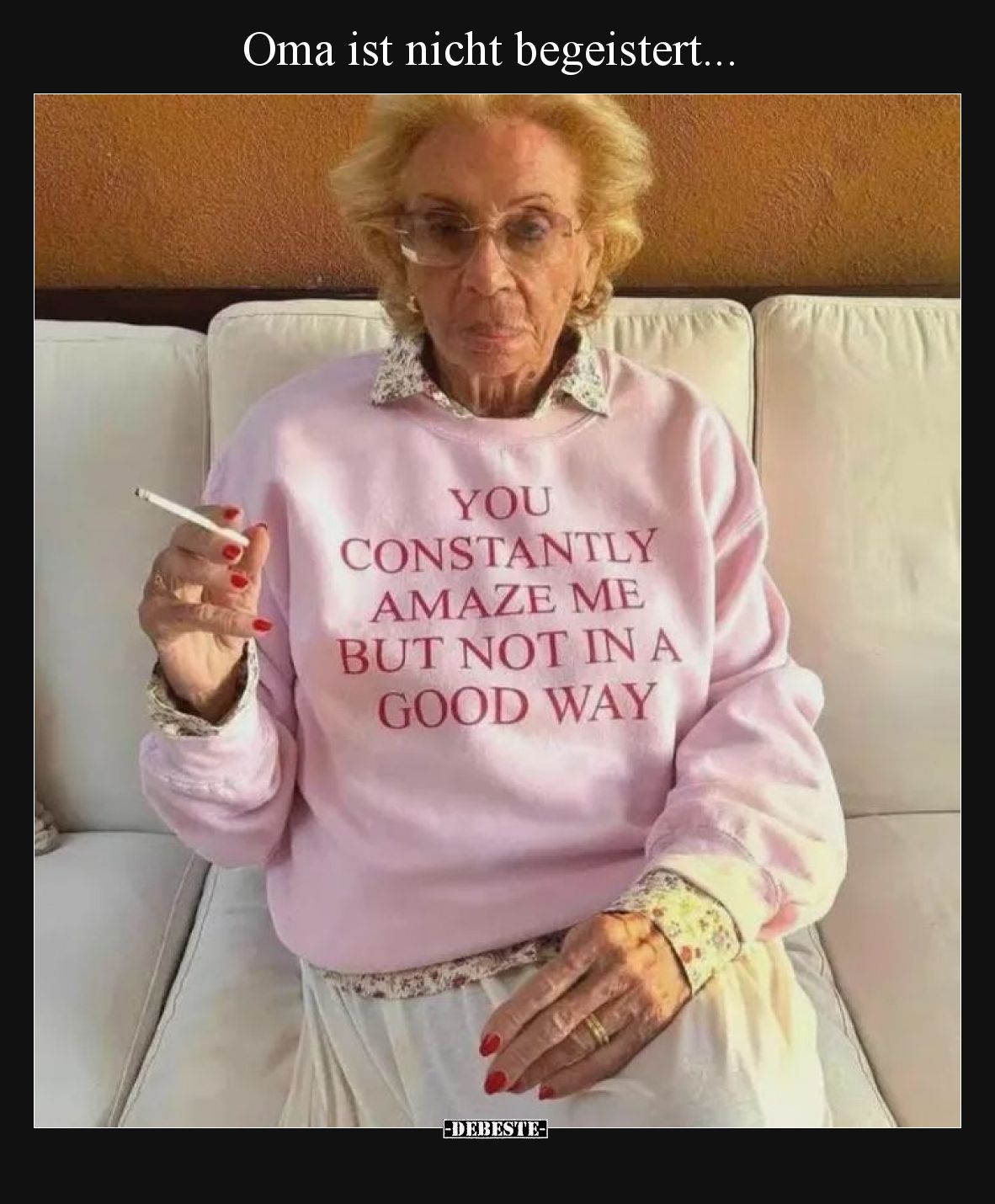 Oma ist nicht begeistert.