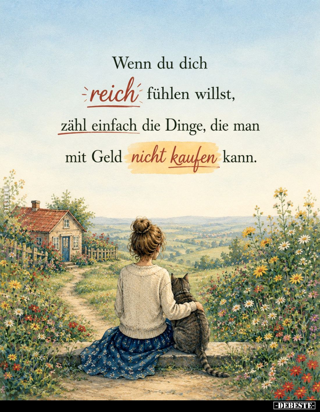 Wenn du dich reich fühlen willst, zähl einfach die Dinge, die man mit Geld nicht kaufen kann.