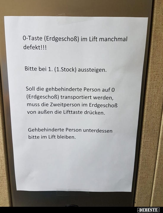 So heute in einem Ärztehaus gesehen...