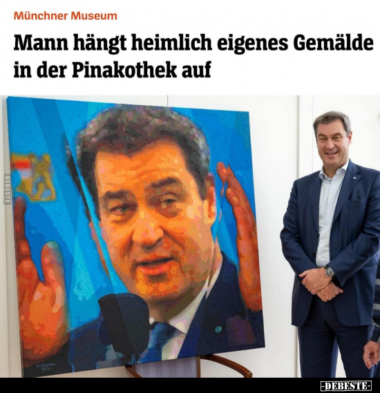 Mann hängt heimlich eigenes Gemälde in der Pinakothek.. - Lustige Bilder | DEBESTE.de