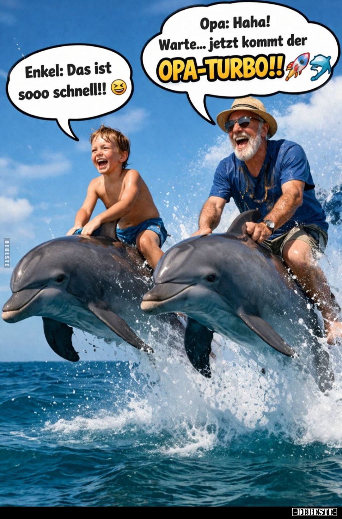 Enkel: Das ist sooo schnell!! -
Opa: Haha! Warte... jetzt kommt der OPA-TURBO!!