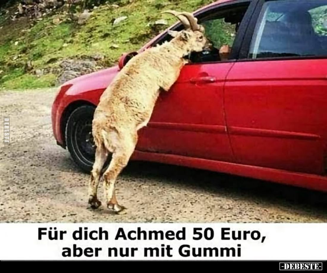 Für dich Achmed 50 Euro, aber nur mit Gummi